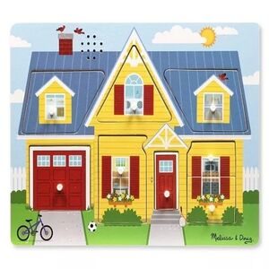 Melissa & Doug Around the House Sound Puzzle - Wooden Peg Puzzle (8 pcs)